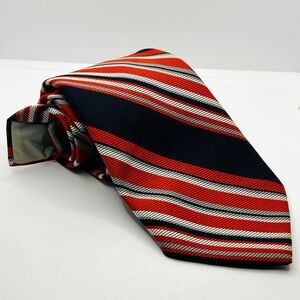 Vintage 1970s Paul's of Nob Hill Red Navy Super Wide Striped Necktie
